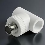 Тройник полипропиленовый Pro Aqua 20х3/4"х20, НР, комбинированный, переходной, белый