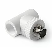 Тройник полипропиленовый Pro Aqua 20х3/4"Рх20, НР, комбинированный, переходной, белый