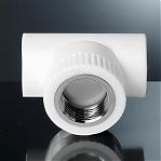 Тройник полипропиленовый Pro Aqua 20х3/4"х20, ВР, комбинированный, переходной, белый