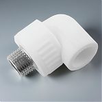 Угол полипропиленовый Pro Aqua 20-3/4" ВР, комбинированный, белый