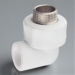 Угол полипропиленовый Pro Aqua 20-3/4" ВР, комбинированный, белый