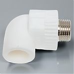 Угол полипропиленовый Pro Aqua 20-3/4" ВР, комбинированный, белый