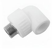 Угол полипропиленовый Pro Aqua 32-3/4" НР, комбинированный, белый