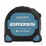 Рулетка измерительная Gross Experte 32576, 8 м х 27 мм, магнитный зацеп, класс точности II