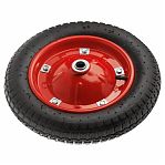 Колесо для тачки, с подшипником, диаметр 340 мм, полиуретан, красное
