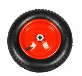 Колесо для тачки, с подшипником, диаметр 360 мм, полиуретан, красное