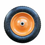 Колесо для тачки, с подшипником, диаметр 360 мм, полиуретан, оранжевое