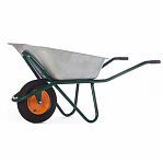 Тачка садовая Мастер, металл, 1 колесо, объем 110 л, до 100 кг, оцинкованная