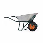 Тачка строительная Мастер с литым колесом, оцинкованная, грузоподъемность 300 кг, 110 литров