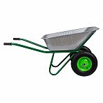 Тачка садовая Сибртех 2-х колесная, оцинкованная, грузоподъемность 320 кг, 100 литров
