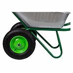 Тачка садовая Сибртех 2-х колесная, оцинкованная, грузоподъемность 320 кг, 100 литров