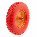 Колесо для тачки, с подшипником, диаметр 385 мм, полиуретан, оранжевое
