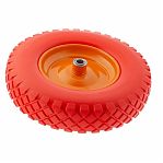Колесо для тачки, с подшипником, диаметр 385 мм, полиуретан, оранжевое