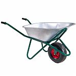 Тачка строительная Мастер Скорпион, металл, 1 широкое колесо, объем 110 л, до 350 кг, оцинкованная