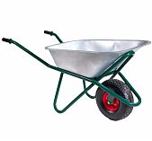 Тачка строительная Мастер Скорпион, металл, 1 широкое колесо, объем 110 л, до 350 кг, оцинкованная