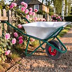 Тачка строительная Мастер Скорпион, металл, 1 широкое колесо, объем 110 л, до 350 кг, оцинкованная