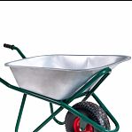 Тачка строительная Мастер Скорпион, металл, 1 широкое колесо, объем 110 л, до 350 кг, оцинкованная