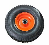 Колесо для тачки, с подшипником, диаметр 380 мм, полиуретан, оранжевое