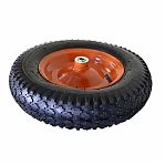 Колесо для тачки, с подшипником, диаметр 380 мм, полиуретан, оранжевое