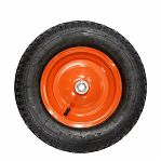 Колесо для тачки, с подшипником, диаметр 380 мм, полиуретан, оранжевое