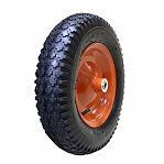 Колесо для тачки, с подшипником, диаметр 380 мм, полиуретан, оранжевое