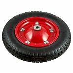 Колесо для тачки, с подшипником, диаметр 360 мм, полиуретан, красное