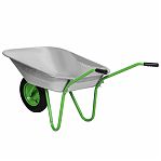 Тачка садовая Сибртех 689615, металл, 1 колесо, объем 65 литров, до 90 кг, оцинкованная