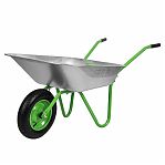 Тачка садовая Сибртех 689615, металл, 1 колесо, объем 65 литров, до 90 кг, оцинкованная