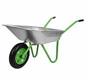 Тачка садовая Сибртех 689615, металл, 1 колесо, объем 65 литров, до 90 кг, оцинкованная
