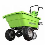 Тележка садовая самоходная Grennworks G40GC, 7400007, пластик, 3 колеса, объем 106 л, до 100 кг