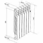 Радиатор секционный Royal Thermo Revolution Bimetall 500 HC-1295110 Bianco Traffico, биметалл, 12 секций