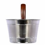 Ушат для бани и сауны, Банные штучки 32031, объем 4 л, нержавеющая сталь, деревянная рукоятка