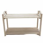 Подставка под обувь, Липа, для бани и сауны, резные ручки, 2 полки, 350х450х700 мм, дерево