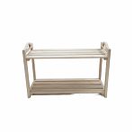 Подставка деревянная под обувь, материал липа, резные ручки, 2 полки, бежевый