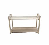 Подставка деревянная под обувь, материал липа, резные ручки, 2 полки, бежевый