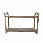 Подставка деревянная под обувь, материал липа, резные ручки, 2 полки, бежевый