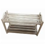 Подставка деревянная под обувь, материал липа, резные ручки, 2 полки, бежевый