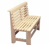 Скамья без подлокотников, Липа, для бани и сауны, натуральный цвет, 550х870х1400 мм, дерево