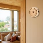 Часы круглые, ЧПД-2 На баньку время не жалей, Дуб, для бани и сауны, настенные, 85х260 мм, бондарные, дерево