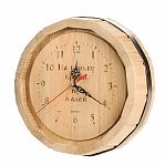 Часы круглые, ЧПД-2 На баньку время не жалей, Дуб, для бани и сауны, настенные, 85х260 мм, бондарные, дерево