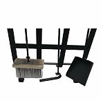 Каминный набор, подвесной, деревянные ручки, кочерга, совок, щетка, подставка