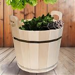 Запарник для бани и сауны, R-SAUNA ПЛ-43, объем 16 л, Липа, вставка из пластика, дерево