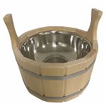 Шайка для бани и сауны, LK ЛТ-12, объем 5 л, Липа, вставка из нержавеющей стали, дерево