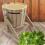 Ведро обливное, объем 16 л, Дуб, вставка из пластика, для бани и сауны, дерево