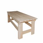 Лавка прямоугольная, Липа, для бани и сауны, натуральный цвет, 400х440х1000 мм, дерево