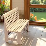 Скамья без подлокотников, Липа, для бани и сауны, натуральный цвет, 550х870х1000 мм, дерево