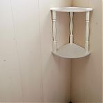 Полка угловая, Липа, для бани и сауны, с балясинами,  натуральный цвет, 2 уровня, дерево