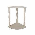 Полка угловая, Липа, для бани и сауны, с балясинами,  натуральный цвет, 2 уровня, дерево