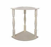 Полка угловая, Липа, для бани и сауны, с балясинами,  натуральный цвет, 2 уровня, дерево