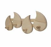 Вешалка Банные штучки Огонек 32243, Липа, 4 крючка, для бани и сауны, длина 500 мм, дерево